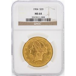 1904 NGC MS64 $20 Liberty Head Double Eagle Gold Coin