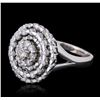 Image 2 : 14KT White Gold 1.28ctw Brilliant Cut Diamond Ring