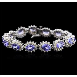 14KT White Gold 16.45ctw Tanzanite and Diamond Bracelet