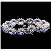 Image 2 : 14KT White Gold 16.45ctw Tanzanite and Diamond Bracelet