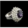 Image 2 : 14KT White Gold 7.46ct Amethyst and Diamond Ring