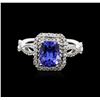 Image 1 : 14KT White Gold 1.27ct Tanzanite and Diamond Ring