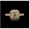 Image 1 : 14KT Rose Gold 1.09ctw Fancy Green Diamond Ring