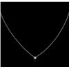 Image 1 : 14KT White Gold 0.09ct Diamond Solitaire Necklace