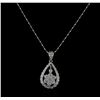 Image 1 : 14KT White Gold 1.11ctw Diamond Pendant With Chain