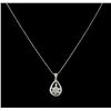 Image 2 : 14KT White Gold 1.11ctw Diamond Pendant With Chain