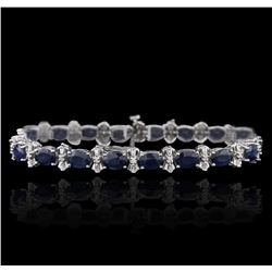 14KT White Gold 16.38ctw Sapphire and Diamond Bracelet
