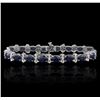 Image 1 : 14KT White Gold 16.38ctw Sapphire and Diamond Bracelet