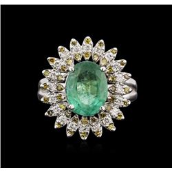 2.80ct Emerald and Diamond Ring - 14KT White Gold