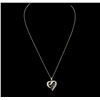 Image 1 : 10KT Yellow Gold 0.30ctw Diamond Heart Pendant With Chain