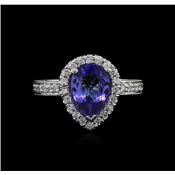 1.48ct Tanzanite and Diamond Ring - 14KT White Gold