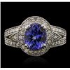 Image 1 : 14KT White Gold 2.64ct Tanzanite and Diamond Ring