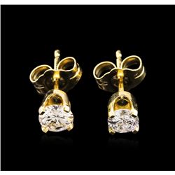 0.58ctw Diamond Stud Earrings - 14KT Yellow Gold