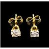 Image 1 : 0.58ctw Diamond Stud Earrings - 14KT Yellow Gold
