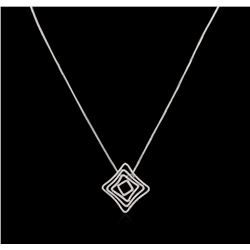 0.97ctw Diamond Pendant With Chain - 14KT White Gold