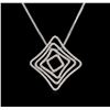Image 2 : 0.97ctw Diamond Pendant With Chain - 14KT White Gold