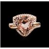 Image 1 : 14KT Rose Gold 7.68ct Morganite and Diamond Ring