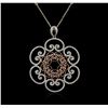 Image 2 : 14KT Two-Tone Gold 1.42ctw Diamond Pendant With Chain