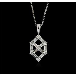 14KT White Gold 0.50ctw Diamond Pendant With Chain