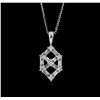 Image 1 : 14KT White Gold 0.50ctw Diamond Pendant With Chain