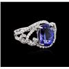 Image 2 : 14KT White Gold 3.23ct Tanzanite and Diamond Ring