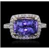 Image 1 : 14KT Two-Tone Gold 4.29ct Tanzanite and Diamond Ring