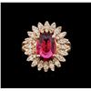 Image 1 : 1.99ct Ruby and Diamond Ring - 14KT Rose Gold