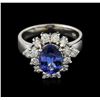 Image 1 : 14KT White Gold 1.92ct Tanzanite and Diamond Ring