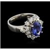 Image 2 : 14KT White Gold 1.92ct Tanzanite and Diamond Ring