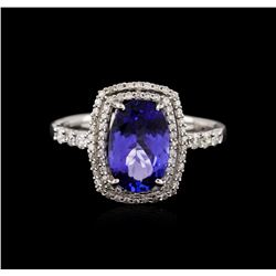 14KT White Gold 2.71ct Tanzanite and Diamond Ring