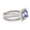 Image 2 : 14KT White Gold 1.61ct Tanzanite and Diamond Wedding Ring Set