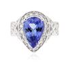Image 1 : 14KT White Gold 3.10ct Tanzanite and Diamond Ring