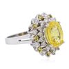 Image 2 : 14KT White Gold GIA Certified 3.35ct Yellow Sapphire and Diamond Ring