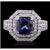 Image 1 : 14KT White Gold 2.38ct Tanzanite and Diamond Ring