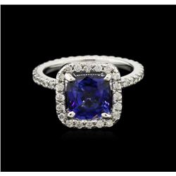 2.80ct Blue Sapphire and Diamond Ring - 14KT White Gold