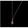 Image 3 : 14KT Rose Gold 1.99ct Tanzanite and Diamond Pendant With Chain