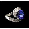 Image 2 : 4.38ct Tanzanite and Diamond Ring - 14KT White Gold