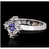 Image 2 : 14KT White Gold 0.33ct Tanzanite and Diamond Ring