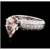 Image 2 : 14KT White Gold 3.00ct Morganite and Diamond Ring