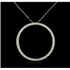 Image 2 : 14KT White Gold 1.45ctw Diamond Pendant With Chain