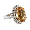 Image 2 : 14KT White Gold 11.62ct Citrine and Diamond Ring