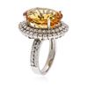 Image 3 : 14KT White Gold 11.62ct Citrine and Diamond Ring