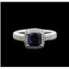 Image 1 : 14KT White Gold 1.41ct Tanzanite and Diamond Ring