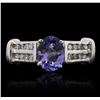 Image 1 : 14KT White Gold 1.90ct Tanzanite and Diamond Ring