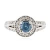 Image 1 : 14KT White Gold 1.05ctw Fancy Blue Diamond Ring