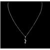 Image 1 : 14KT White Gold 0.10ctw Diamond Pendant With Chain