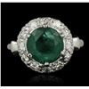 Image 1 : 14KT White Gold 2.37ct Emerald and Diamond Ring