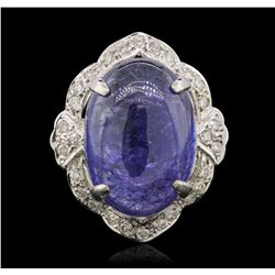 14KT White Gold 13.23ct Tanzanite and Diamond Ring