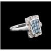 Image 2 : 14KT White Gold 0.94ctw Blue Diamond Ring