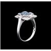 Image 3 : 14KT White Gold 0.94ctw Blue Diamond Ring